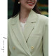 Elwing original fruit green long-sleeved suit high waist skirt suit women's 2025 autumn new casual two-piece set