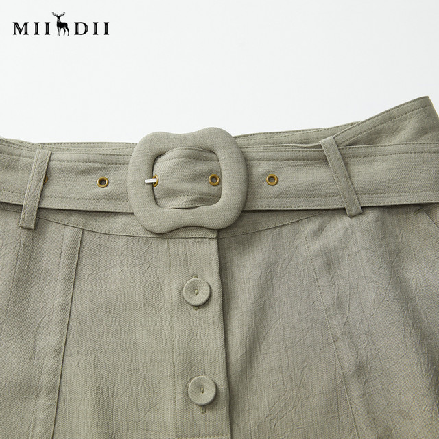Answer to the A-line skirt for autumn new product elegant commuter style high-waist long skirt with belt 243MB1205