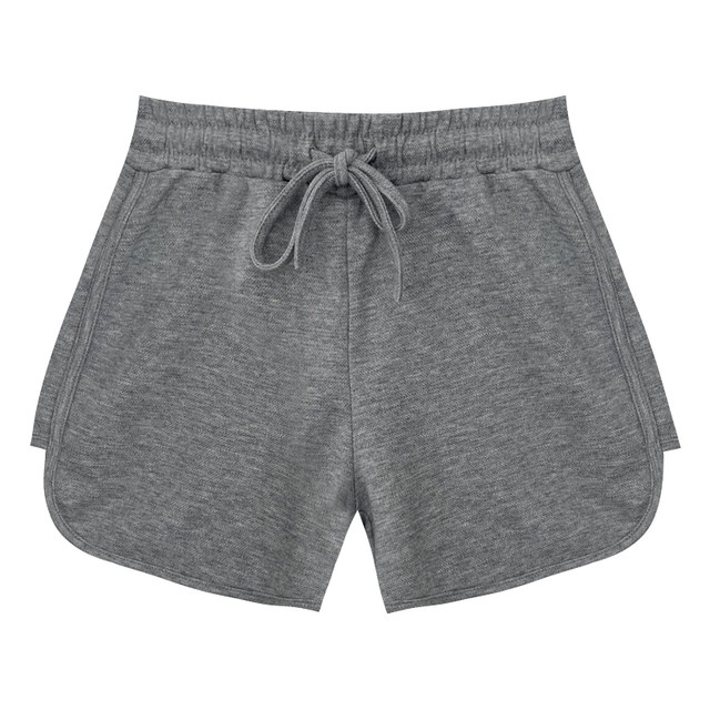 White gray sports shorts for women in summer loose wide-leg pants thin solid color high waist casual home a-line hot pants