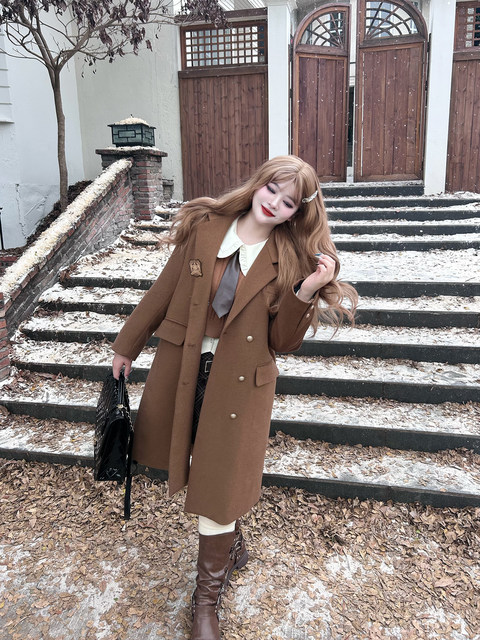 HardCandy Hard Candy Large Size Original Fat mm Women's Spring and Autumn Woolen Jacket Slim College Style Skirt Set