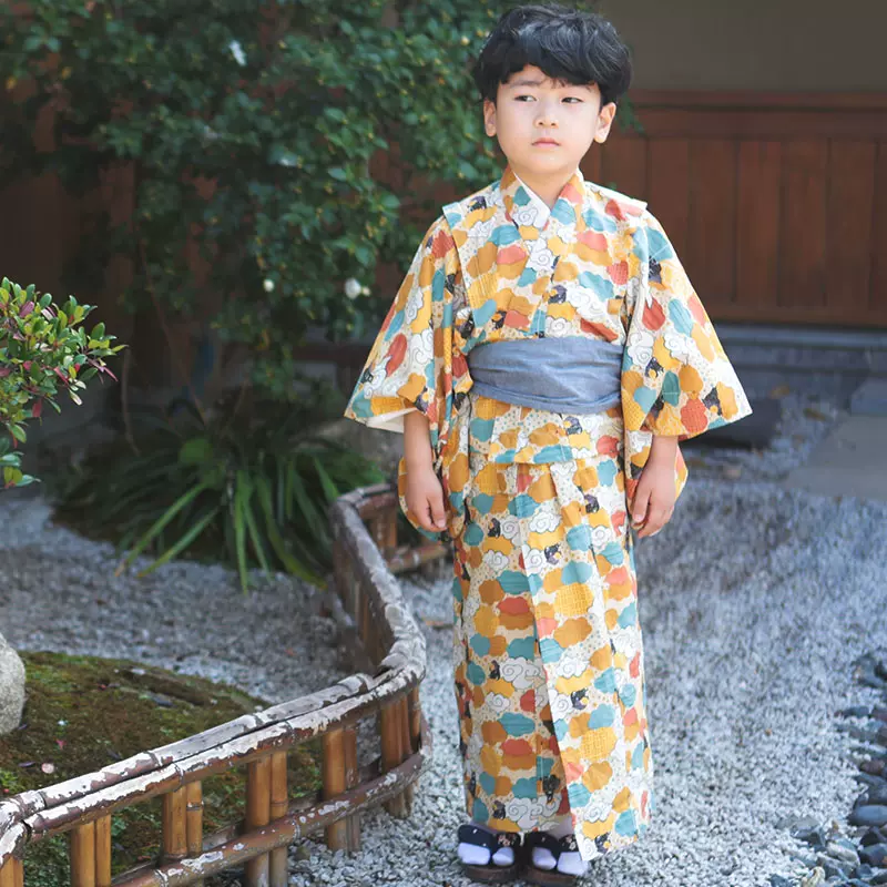 春季夏季春夏日本儿童和服浴衣男童日式浴衣正装传统小孩