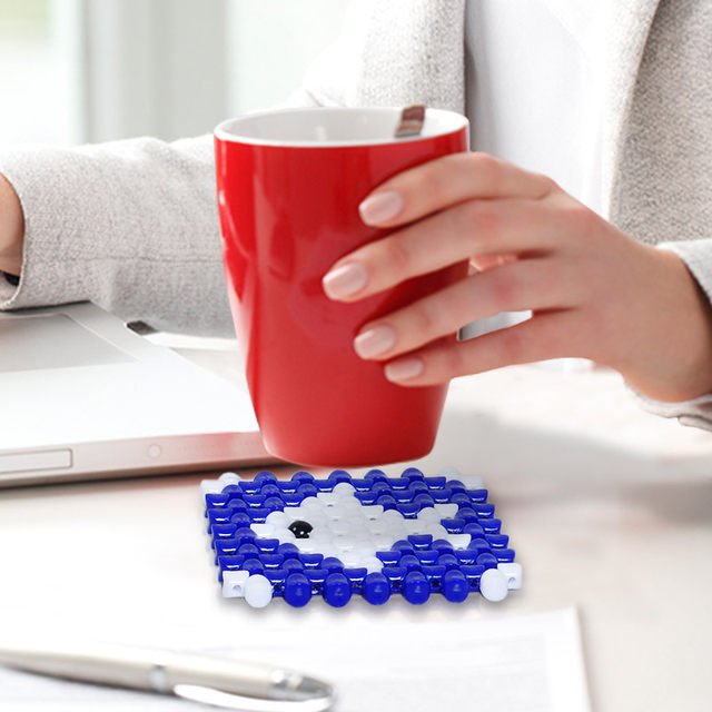 Handmade DIY beaded material bag braided thermal insulation coaster acrylic loose bead ornament home craft accessories
