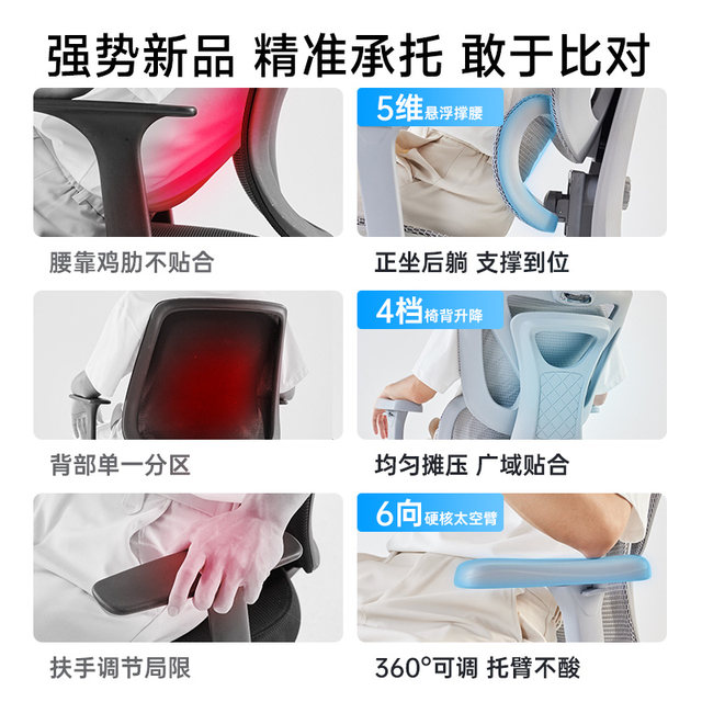 
TotGuard ergonomic chair computer chair home office chair gaming chair sedentary backrest chair E1