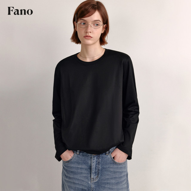 Fan Luo Fano versatile loose round neck cool long-sleeved T-shirt for women