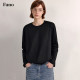 Fan Luo Fano versatile loose round neck cool long-sleeved T-shirt for women