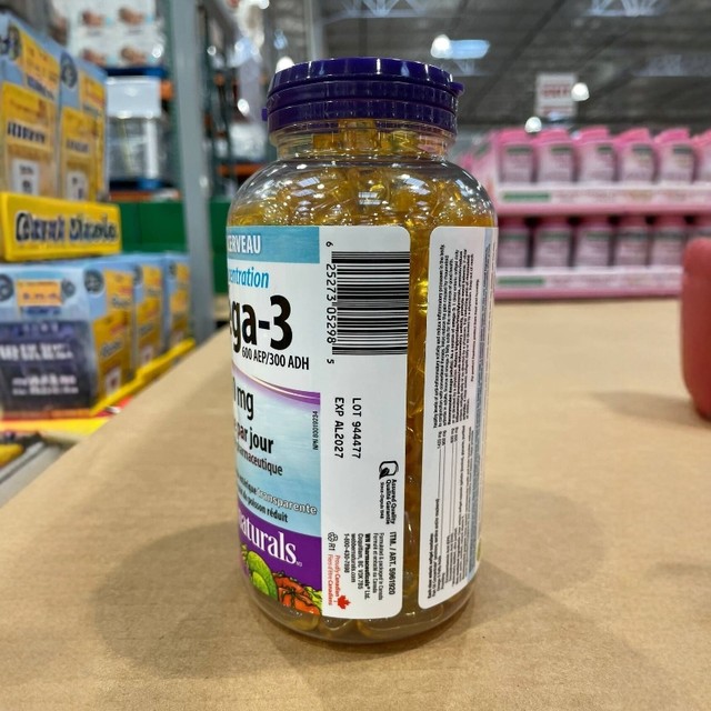 Canadian direct mail Webber Naturals triple concentrated deep sea fish oil 900mg 200 capsules