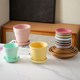 Ceramic flower pot base round water connection tray thickened deep moving base colorful decorative green plant pot pad table flower holder