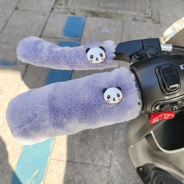 Electric handlebar cover winter handlebar cover plus velvet and thickened universal handlebar cover with cartoon accessories cute handle]]