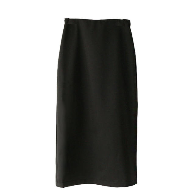 Spring and summer Roman cotton straight pencil slim high waist elastic mid-length skirt long skirt small black skirt large size