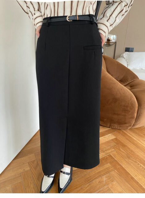 
Spring and summer black suit straight skirt temperament commuting high waist hip-packing one-step skirt long skirt long casual large size