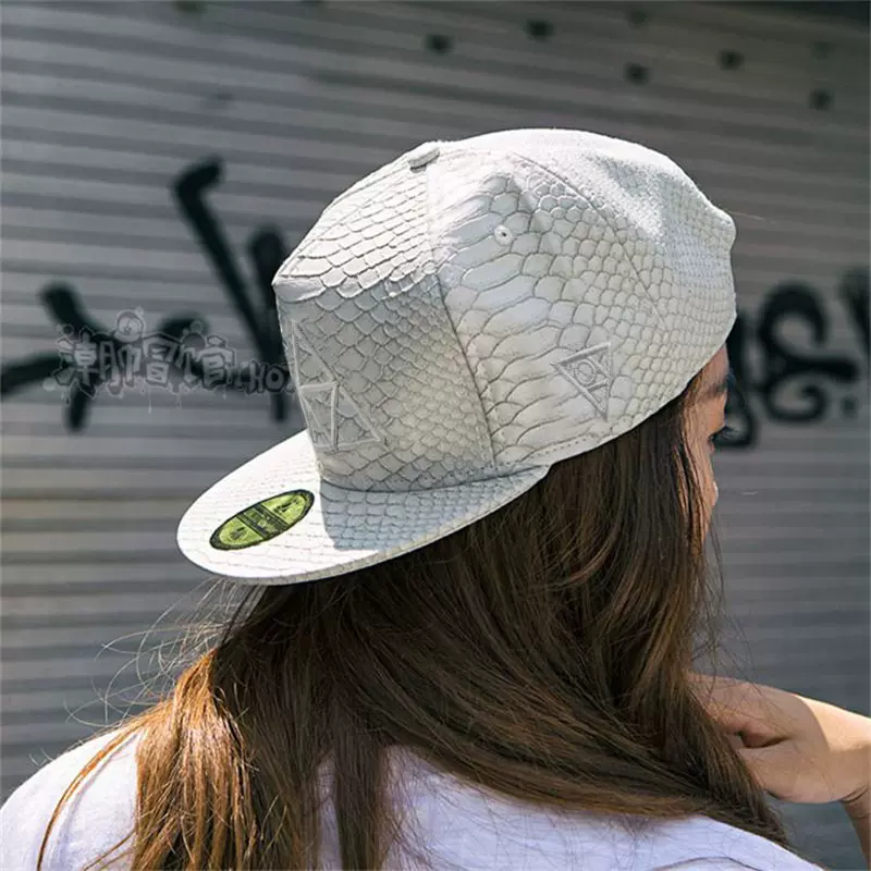 白蟒皮帽帽子棒球帽女潮帽嘻哈帽平沿帽男