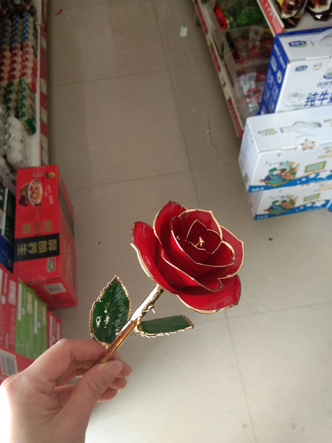 24K gold-plated rose desktop ornaments Valentine's Day gift for girls Best friend's birthday gift wedding anniversary lettering
