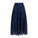 2025 spring and summer new linen white skirt for women with heavy industry embroidered zipper waist mid-length sweet fairy-like versatile