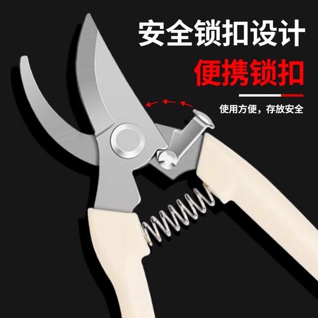 Stainless steel branch pruning shears for picking fruits, flowers and trees, garden fruit trees, flower branches, grafting, gardening scissors tools