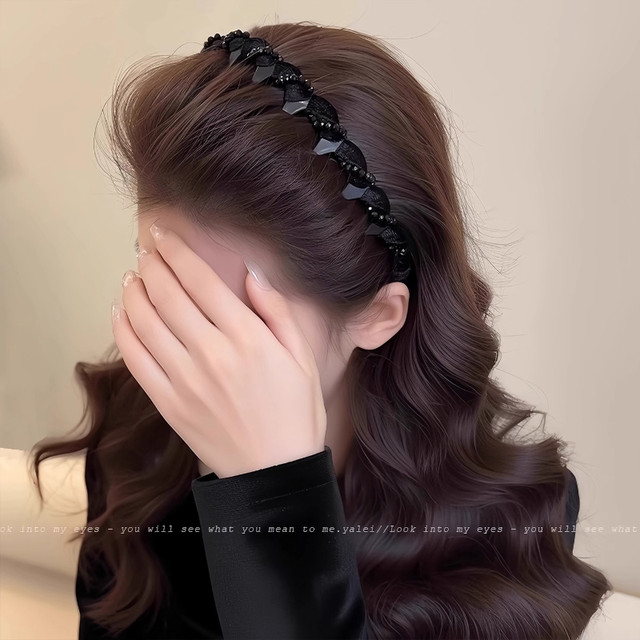 Princess of Paris hairband women's 2025 new daily high-end outer wear hairpin fluffy high skull headband headwear