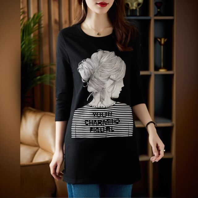 Spring and Autumn Brand Discount Soft and Comfort Thin Royal Blue Mid-Sleeve T-shirt
