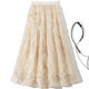 Nangsean skirt 24 autumn and winter loose waist tight waist layer of veil skirt over knee long skirt sweet puffy A -line skirt female
