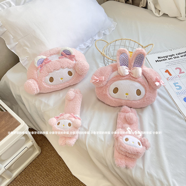 Girly Heart Cute Princess Bunny Lamb Car Seat Headrest Neck Pillow Back Pillow Lumbar Car Interior Supplies