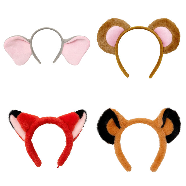 Cute cartoon stuffed animal headband pony cat headband rabbit monkey lion tiger headdress funny hair card