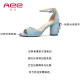AEE/Love Women's Shoes Summer Sheepskin Polytic Stroke Black Rough Heaven High Heel Sandals Female 1617203023

