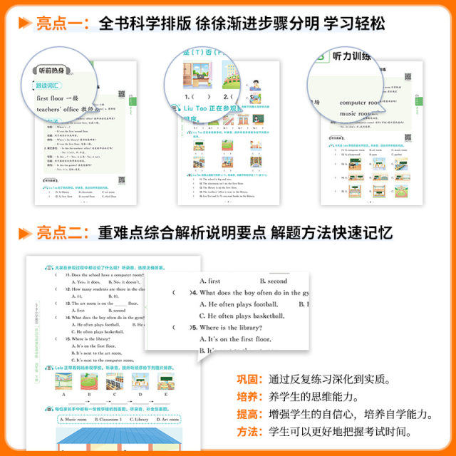 53 Primary School English Listening and Reading Special Training Third Grade Fourth Grade Fifth and Sixth Grade Volume 1 and 2 Primary School Basic Practice Textbook Synchronous Exercise Book English Listening and Reading Special Training Questions Listening Experts Practice Every Day