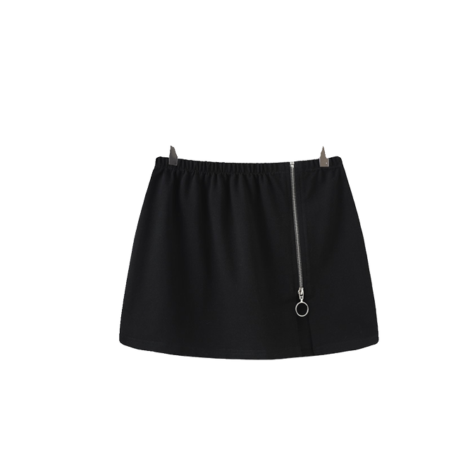 Spring cotton one-piece zipper small butt curtain sweatshirt skirt slit yoga sports running cover strap base elastic skirt