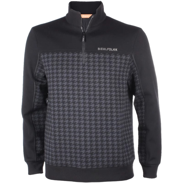 BIEM.L.FDLKK/Biyinlefen soft and crisp houndstooth checked stand collar warm wool shirt in autumn and winter
