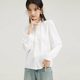 Gu Mu Xi Earline Border Polying Pure Color Template Temperature Shirts Female Autumn New Sweet Bubble Sleeve Top