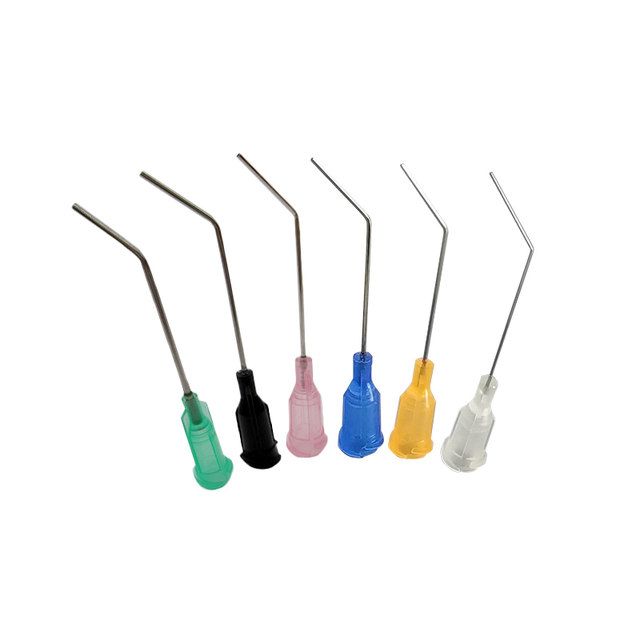 Plastic steel dispensing screw socket bent needle 45 degree elbow needle dispensing machine needle precision dispensing bent needle 1.5 inch bent