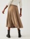 British single spring and summer new suede pleated side invisible zipper vertical elegant casual skirt mid-length women
