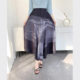 Women's summer 2025 new printed pleated large hem skirt irregular skirt comfortable casual loose large size
