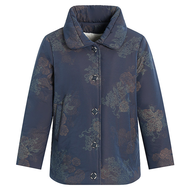 Elderly cotton jacket for women grandma winter clothes cotton coat plus velvet thickened old lady cotton clothes mother winter loose jacket