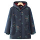 Middle -aged and elderly people in winter cotton clothes female grandma hooded jacket plus velvet thickened mother warm cotton jacket old lady loose