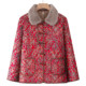 Mom's autumn and winter clothing, light and thin cotton-padded coat, velvet warm cotton coat, middle-aged and elderly women's clothing, grandma lapel cotton-padded jacket