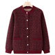 Middle -aged and elderly girls autumn and winter mothers knitted with velvet thickened grandmother jacket jacket Old lady cardigan sweater to keep warm
