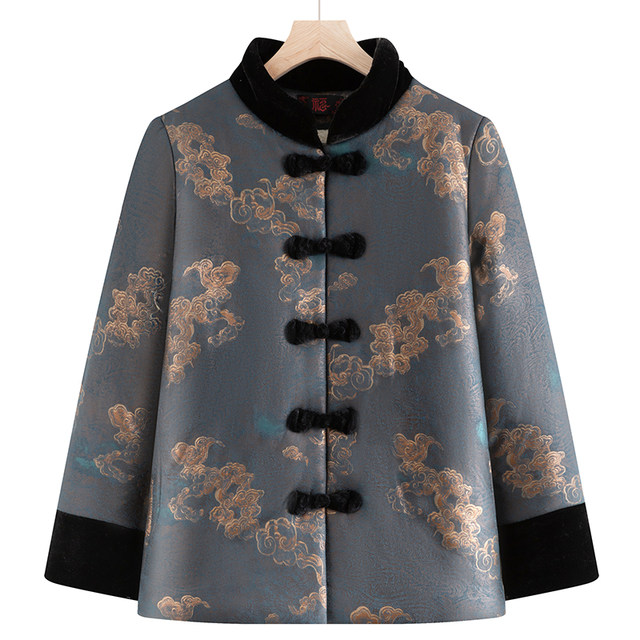 Elderly cotton clothes female mother winter clothes cotton coat coat short grandma cotton jacket fashionable 60-year-old 70-year-old old lady Tang suit
