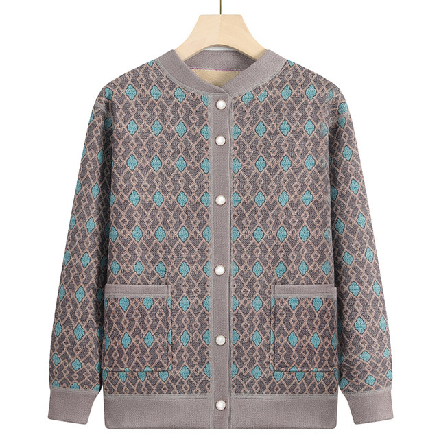 Grandma's autumn and winter velvet thickened knitwear, Western-style mom's tops, middle-aged and elderly coats, old lady's cardigans