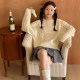 Tokyo 2019 jk lazy style solid color sweet college twist pullover knitted sweater for the inside can be worn outside for spring women