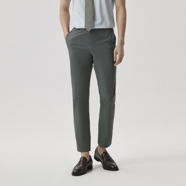 Jinba men's spring and summer trousers capable new business casual light breathable simple solid color straight-leg casual pants