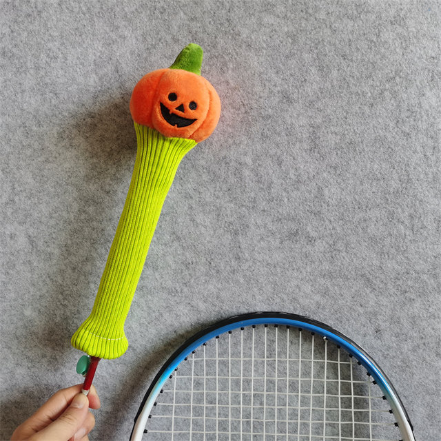Halloween pumpkin badminton racket handle cover protective cover feather racket handle cover high elastic universal badminton pendant