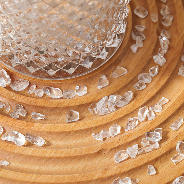 Natural crystal purification degaussing bowl ornaments white crystal gravel bracelet degaussing stone glass bowl jewelry storage box