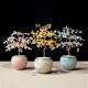 Handmade natural purple yellow crystal powder crystal tree cute pink crystal draw peach blossom wish fortune tree desktop decoration ornament