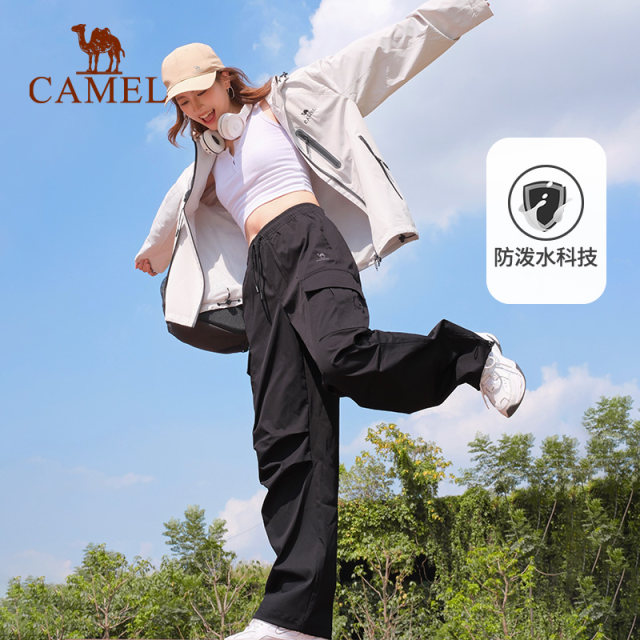 Camel sports work pants for women 2025 spring woven casual women trousers outdoor water-repellent hiking hiking pants