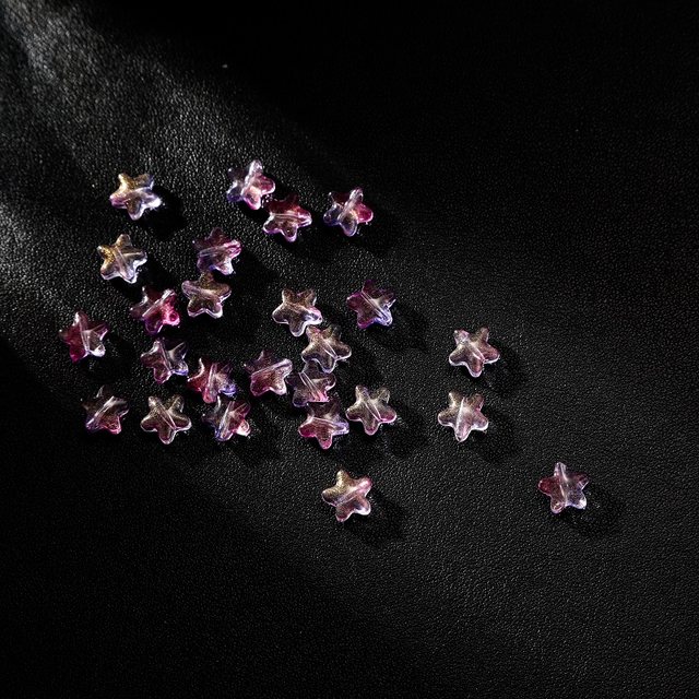 20 8mm star straight hole glass loose bead bracelet necklace DIY ancient style Hanfu handmade hairpin production materials