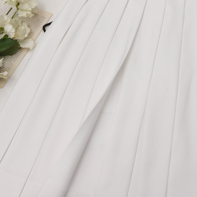 Sakura Family JK Uniform White Solid Color Skirt Large Size Customized Student Pleated Short Skirt College Style Autumn and Winter Women
