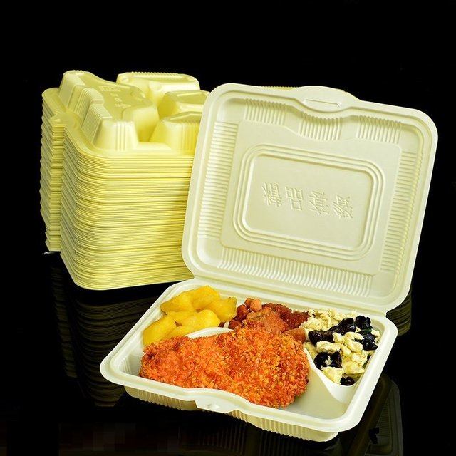 Disposable fast food box conjoined four-compartment plastic fast food ...