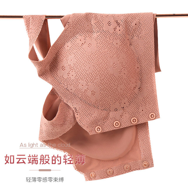 Mom's underwear bra for middle-aged and elderly women's front open-button vest type steel ring-free large-size bra summer thin style