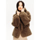 PSALTER Psalm Bath style short loose hooded sheep fur coat for women
