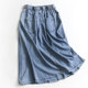 B316 solid color grinding white semi-elastic waist pocket A-line skirt mid-length skirt summer new women's skirt denim skirt skirt skirt
