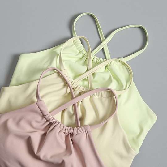 Yoga clothing camisole-style sports bra with chest pads summer shock-proof women's fitness Pilates professional back-beautiful underwear